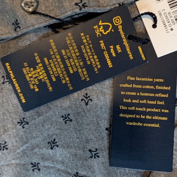 Ralph Lauren Mens Long Sleeve Polo Gray Heather 3XLT - Picture 7 of 9